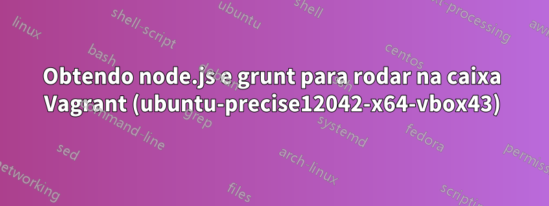 Obtendo node.js e grunt para rodar na caixa Vagrant (ubuntu-precise12042-x64-vbox43)