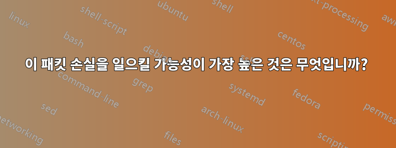 이 패킷 손실을 일으킬 가능성이 가장 높은 것은 무엇입니까?