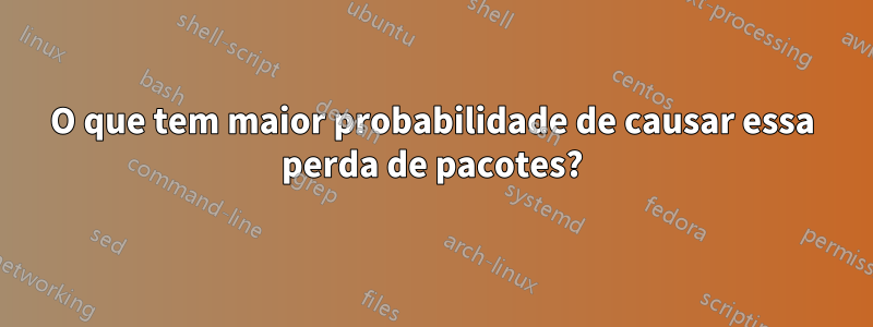 O que tem maior probabilidade de causar essa perda de pacotes?