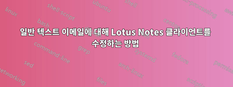 일반 텍스트 이메일에 대해 Lotus Notes 클라이언트를 수정하는 방법