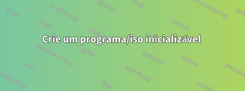 Crie um programa/iso inicializável