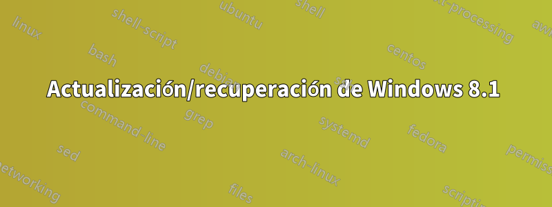 Actualización/recuperación de Windows 8.1