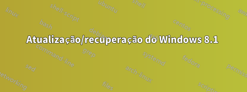 Atualização/recuperação do Windows 8.1