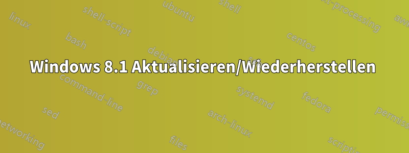 Windows 8.1 Aktualisieren/Wiederherstellen