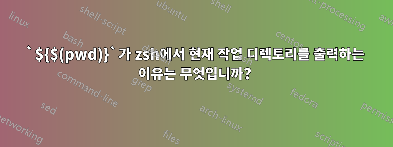 `${$(pwd)}`가 zsh에서 현재 작업 디렉토리를 출력하는 이유는 무엇입니까?