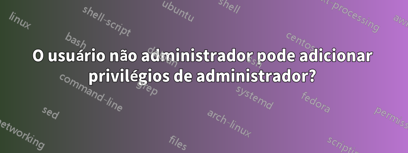 O usuário não administrador pode adicionar privilégios de administrador?