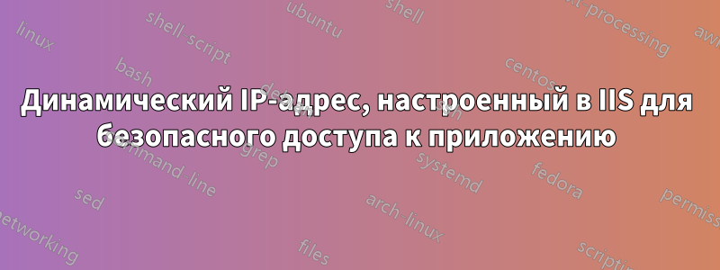 Динамический IP-адрес, настроенный в IIS для безопасного доступа к приложению