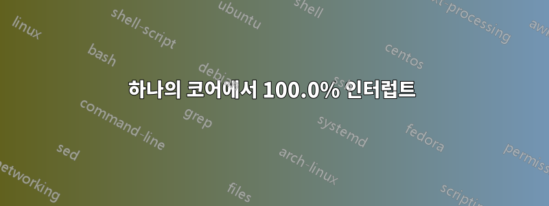 하나의 코어에서 100.0% 인터럽트