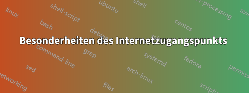 Besonderheiten des Internetzugangspunkts