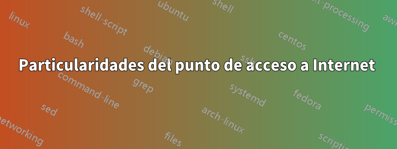 Particularidades del punto de acceso a Internet