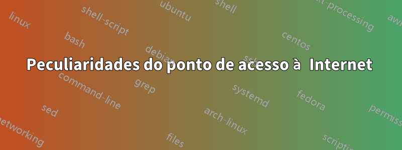 Peculiaridades do ponto de acesso à Internet