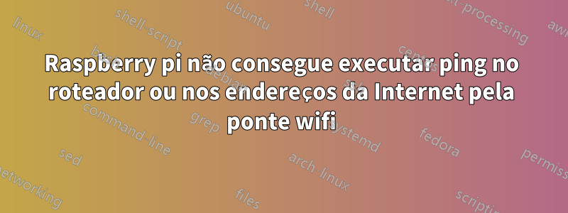 Raspberry pi não consegue executar ping no roteador ou nos endereços da Internet pela ponte wifi