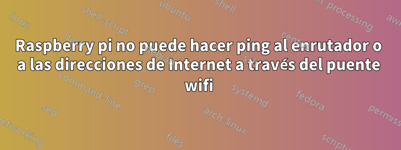 Raspberry pi no puede hacer ping al enrutador o a las direcciones de Internet a través del puente wifi