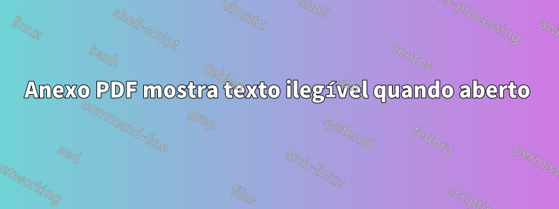 Anexo PDF mostra texto ilegível quando aberto