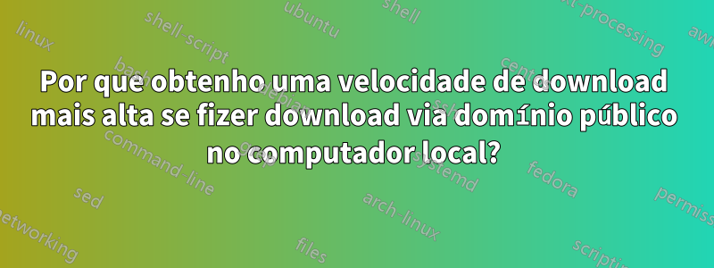 Por que obtenho uma velocidade de download mais alta se fizer download via domínio público no computador local?