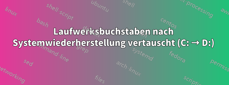 Laufwerksbuchstaben nach Systemwiederherstellung vertauscht (C: → D:)