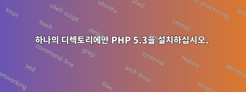 하나의 디렉토리에만 PHP 5.3을 설치하십시오.