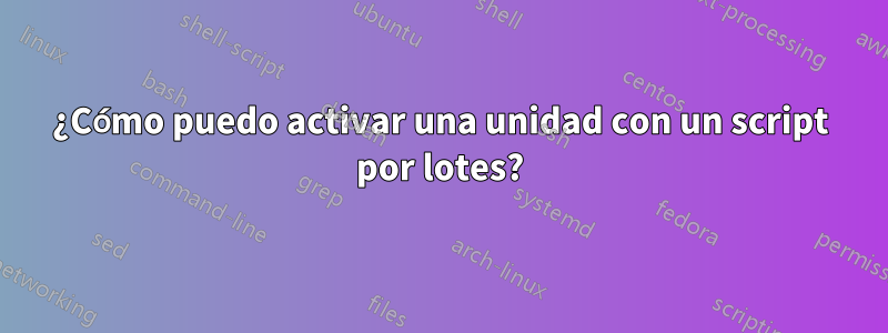 ¿Cómo puedo activar una unidad con un script por lotes?