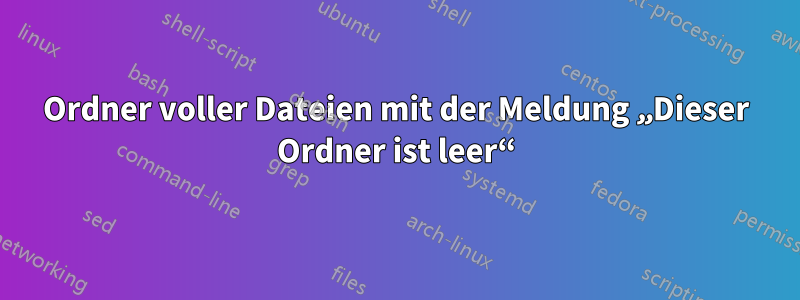 Ordner voller Dateien mit der Meldung „Dieser Ordner ist leer“