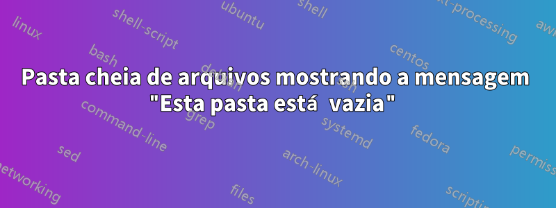 Pasta cheia de arquivos mostrando a mensagem "Esta pasta está vazia"
