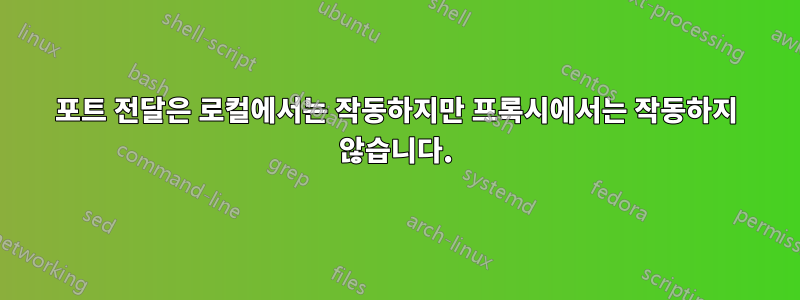 포트 전달은 로컬에서는 작동하지만 프록시에서는 작동하지 않습니다.