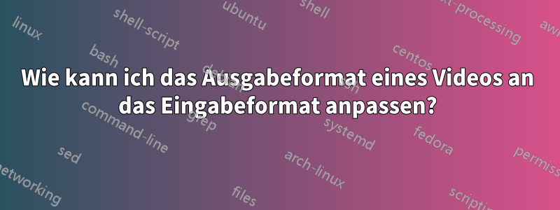Wie kann ich das Ausgabeformat eines Videos an das Eingabeformat anpassen?