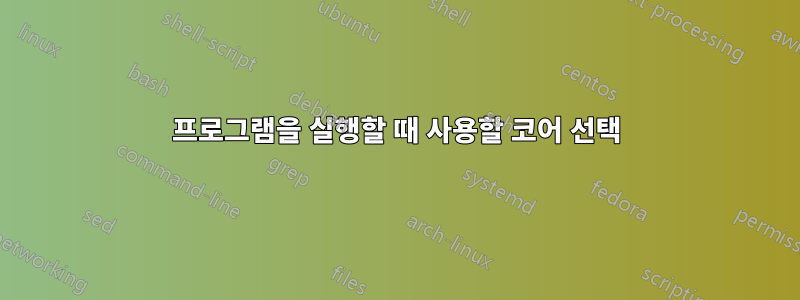 프로그램을 실행할 때 사용할 코어 선택