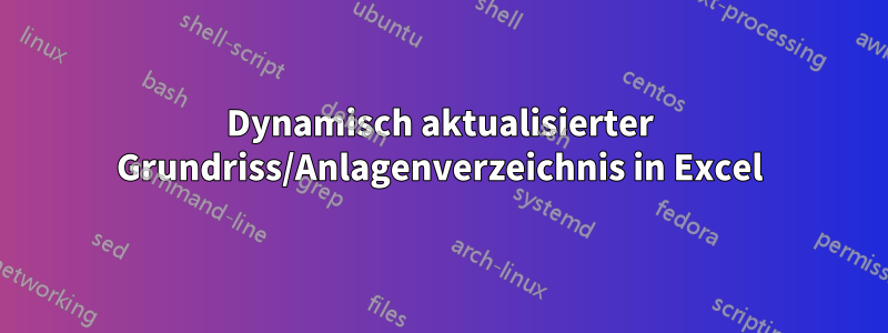 Dynamisch aktualisierter Grundriss/Anlagenverzeichnis in Excel
