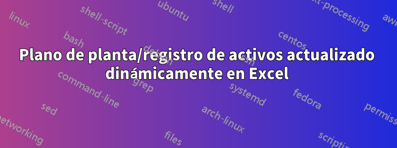 Plano de planta/registro de activos actualizado dinámicamente en Excel