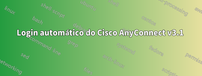 Login automático do Cisco AnyConnect v3.1