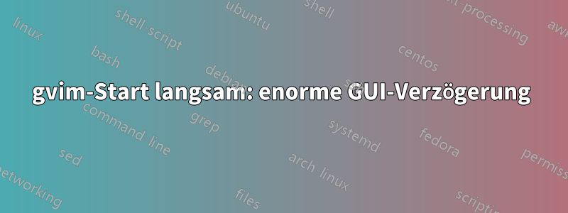gvim-Start langsam: enorme GUI-Verzögerung