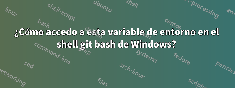 ¿Cómo accedo a esta variable de entorno en el shell git bash de Windows?