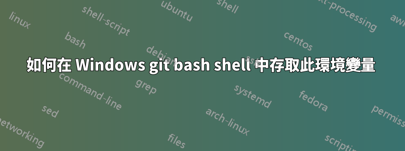 如何在 Windows git bash shell 中存取此環境變量