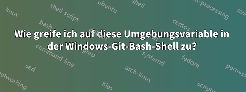 Wie greife ich auf diese Umgebungsvariable in der Windows-Git-Bash-Shell zu?