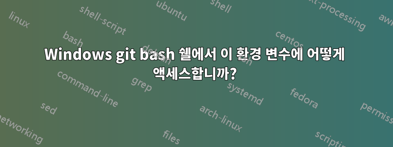 Windows git bash 쉘에서 이 환경 변수에 어떻게 액세스합니까?