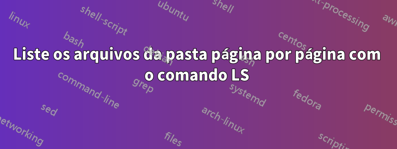 Liste os arquivos da pasta página por página com o comando LS