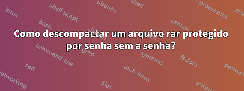 Como descompactar um arquivo rar protegido por senha sem a senha?