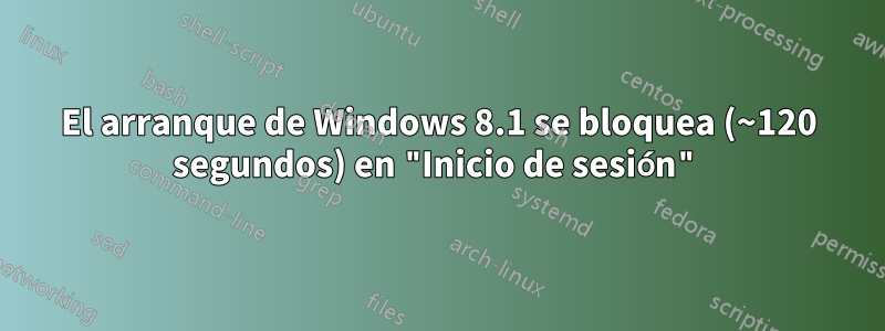 El arranque de Windows 8.1 se bloquea (~120 segundos) en "Inicio de sesión"
