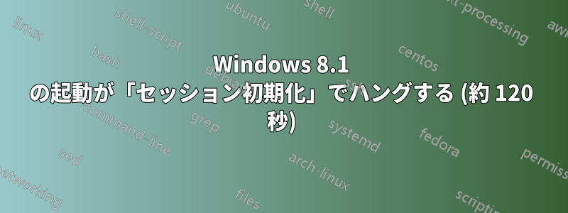 Windows 8.1 の起動が「セッション初期化」でハングする (約 120 秒)