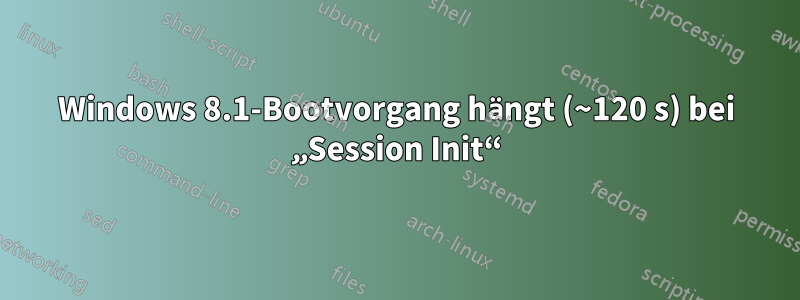 Windows 8.1-Bootvorgang hängt (~120 s) bei „Session Init“
