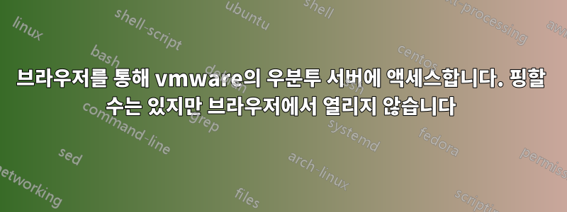 브라우저를 통해 vmware의 우분투 서버에 액세스합니다. 핑할 수는 있지만 브라우저에서 열리지 않습니다