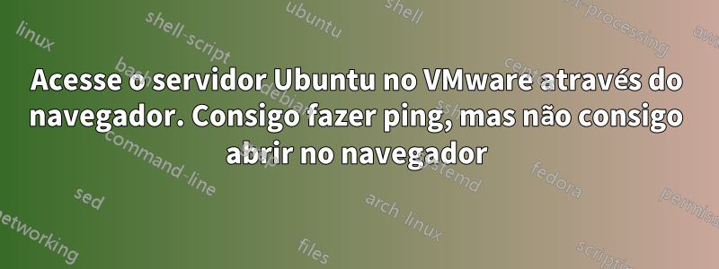 Acesse o servidor Ubuntu no VMware através do navegador. Consigo fazer ping, mas não consigo abrir no navegador