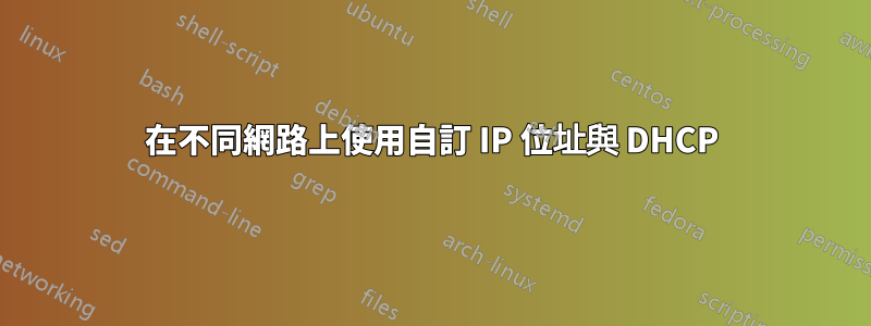 在不同網路上使用自訂 IP 位址與 DHCP