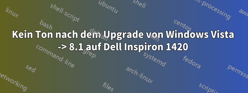 Kein Ton nach dem Upgrade von Windows Vista -> 8.1 auf Dell Inspiron 1420