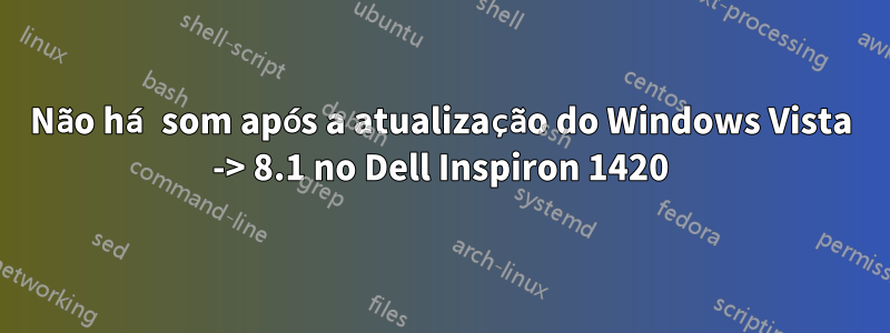 Não há som após a atualização do Windows Vista -> 8.1 no Dell Inspiron 1420