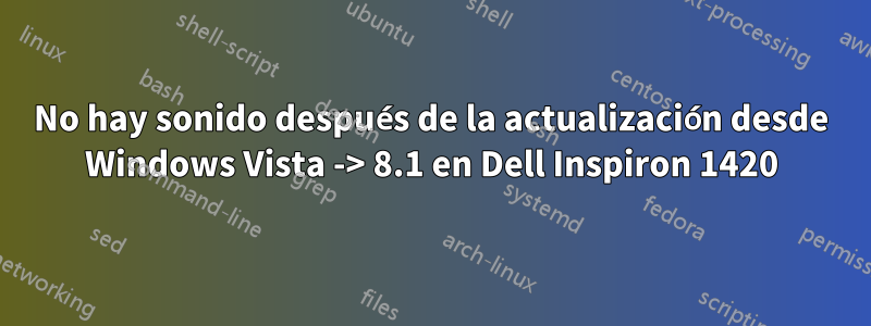 No hay sonido después de la actualización desde Windows Vista -> 8.1 en Dell Inspiron 1420
