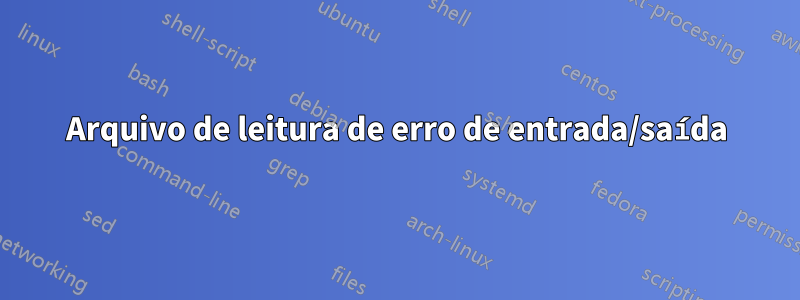 Arquivo de leitura de erro de entrada/saída