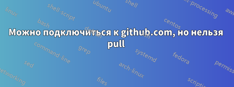 Можно подключиться к github.com, но нельзя pull