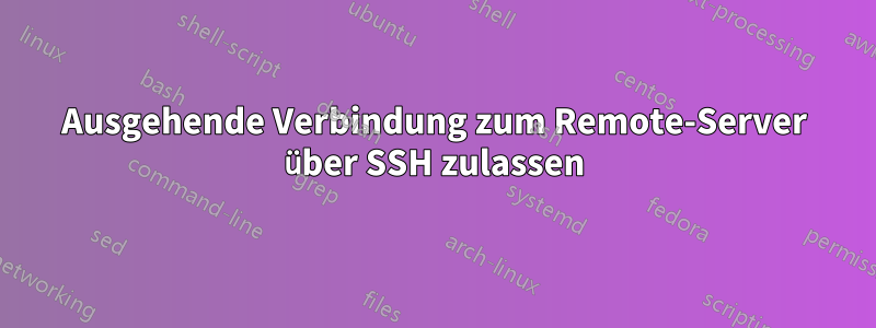 Ausgehende Verbindung zum Remote-Server über SSH zulassen