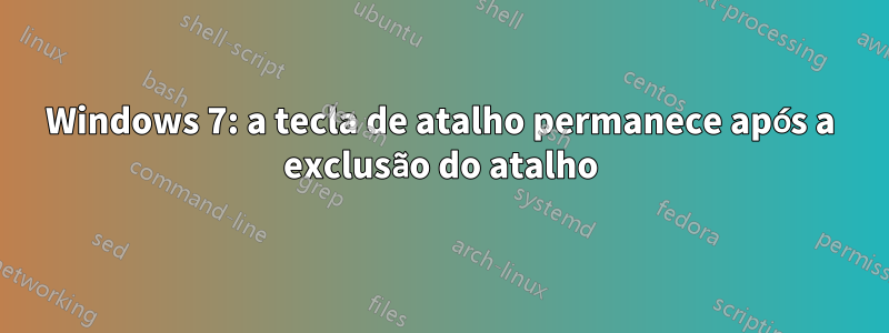 Windows 7: a tecla de atalho permanece após a exclusão do atalho